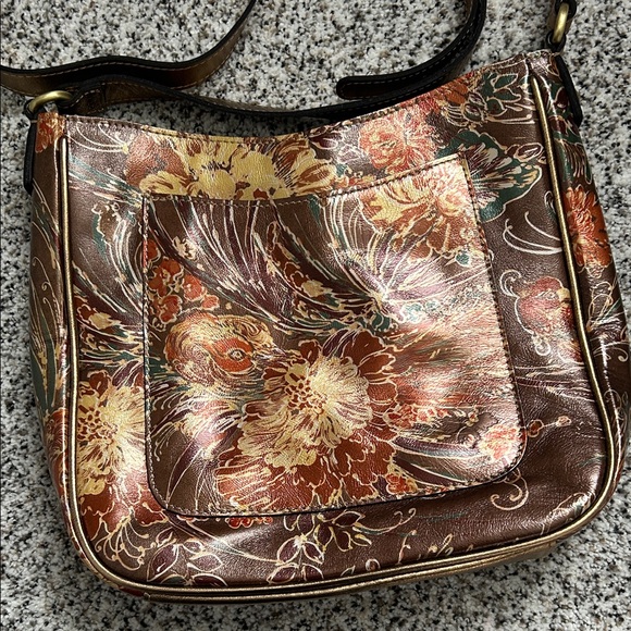 Patricia Nash Emeline Crossbody Metallic Floral Shoulder Bag - Picture 2 of 7